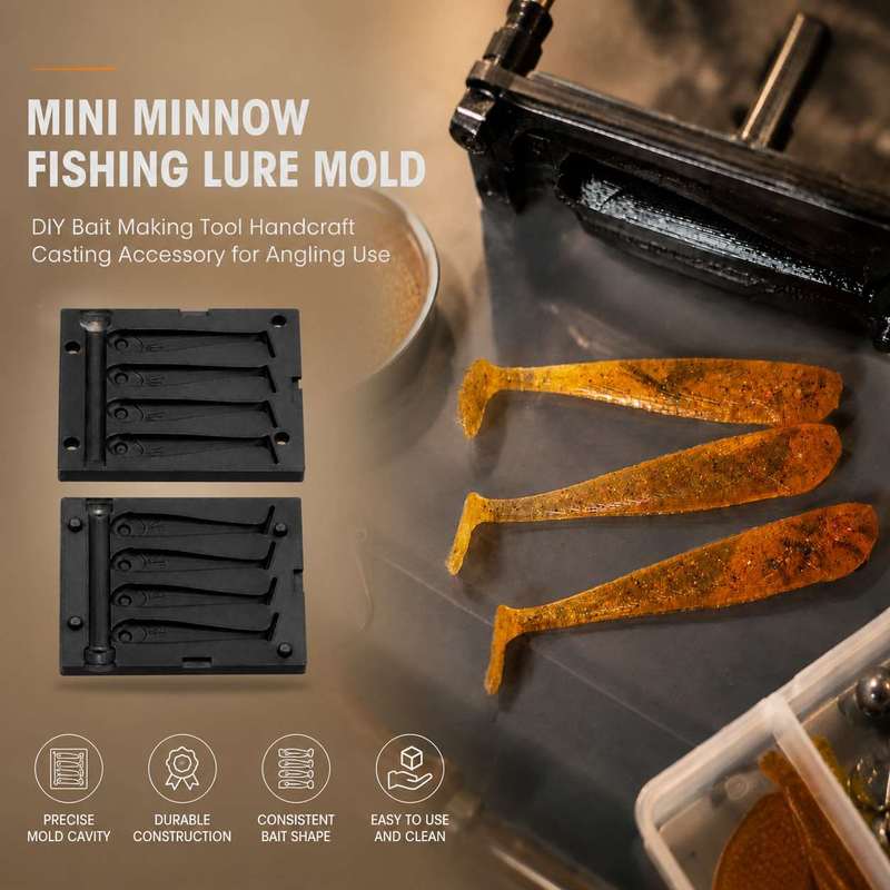 Fishing Lure Making Kit - Mini-Minnow-Angelköderform, DIY-Handgießwerkzeug zur Herstellung von Angelködern